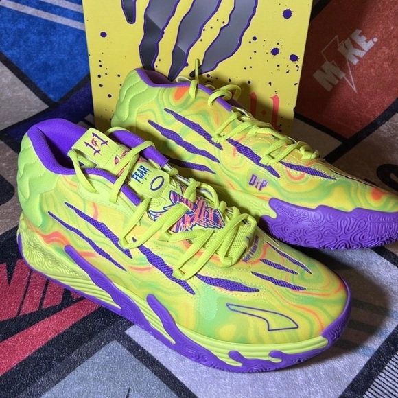melocore_yusuke Melo Purple And Yellow Puma Shoes Puma‎ Melo Ball Spark In Safety